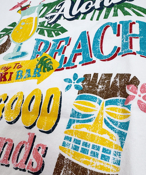 ハワイアン トロピカルデザイン 半袖Tシャツ 夏 海