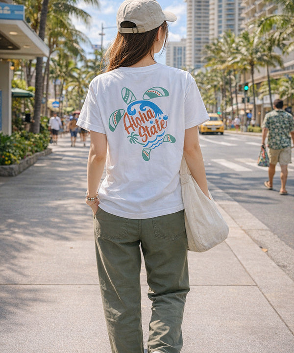 HULA LANI HAWAII サーフカジュアルTシャツ ユニセックスサイズ ウミガメ