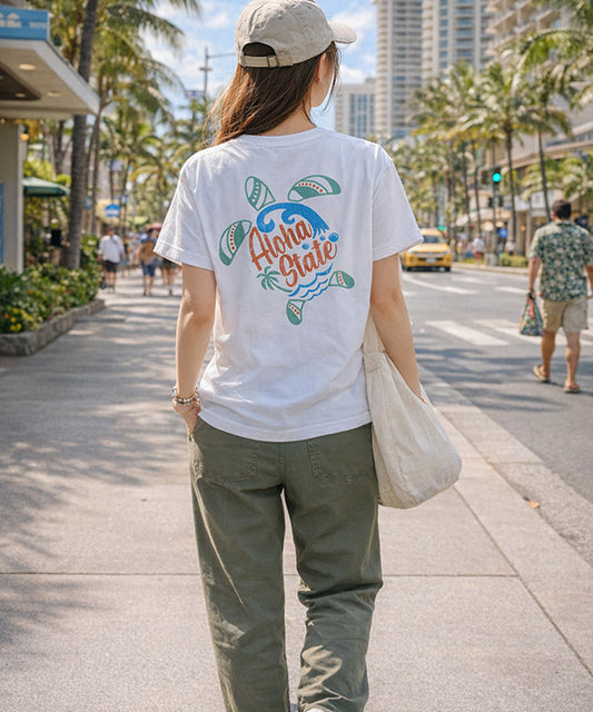 HULA LANI HAWAII サーフカジュアルTシャツ ユニセックスサイズ ウミガメ