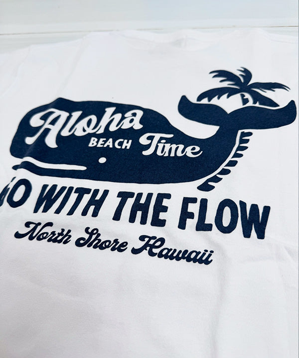 HULA LANI HAWAII　サーフカジュアル クジラのデザイン ビーチスタイル　Tシャツ