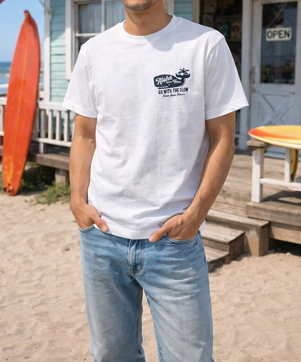 HULA LANI HAWAII　サーフカジュアル クジラのデザイン ビーチスタイル　Tシャツ