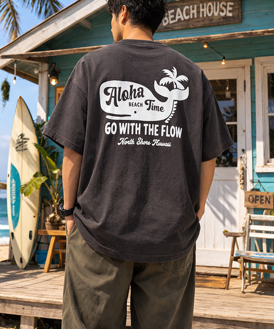HULA LANI HAWAII Tシャツ ユニセックス クジラ ヤシの木