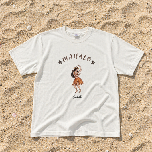 ハワイアンデザインTシャツ HULA GIRL OFF WHITE
