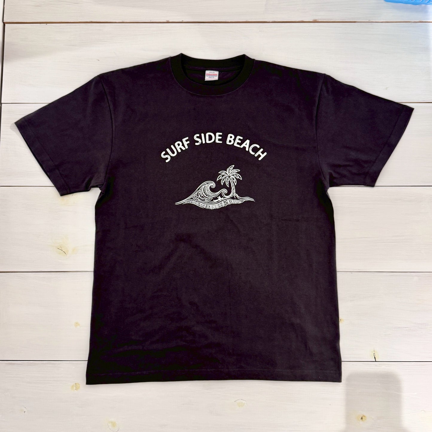 ハワイアンデザインTシャツ WAVE PALM  CHACOAL