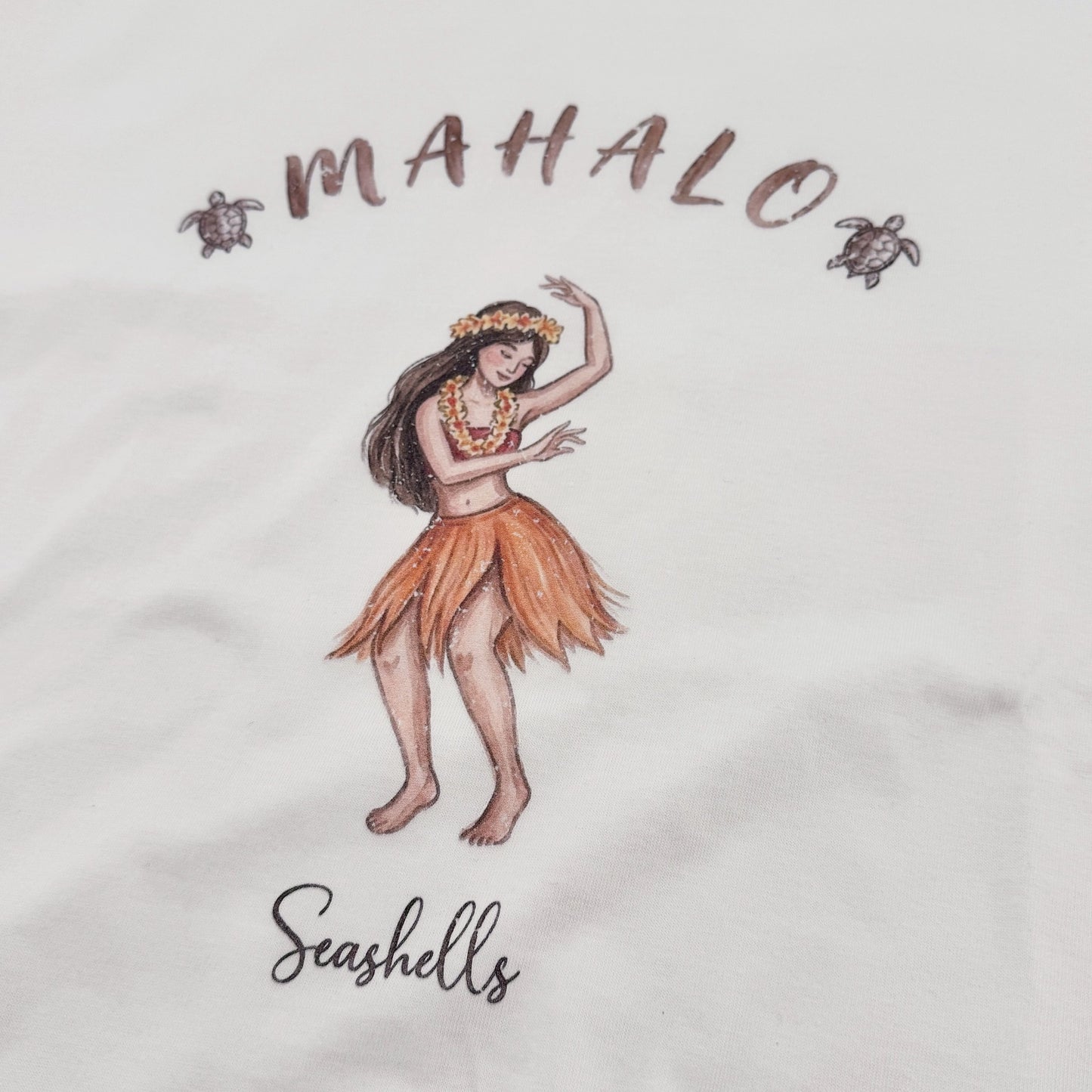 ハワイアンデザインTシャツ HULA GIRL OFF WHITE