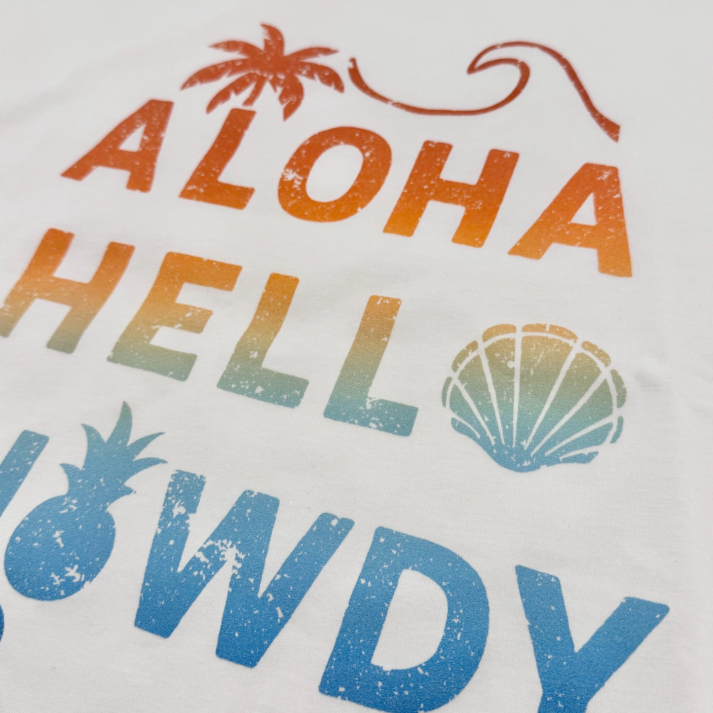 ハワイアンデザインTシャツ RAIBOW MESSAGE