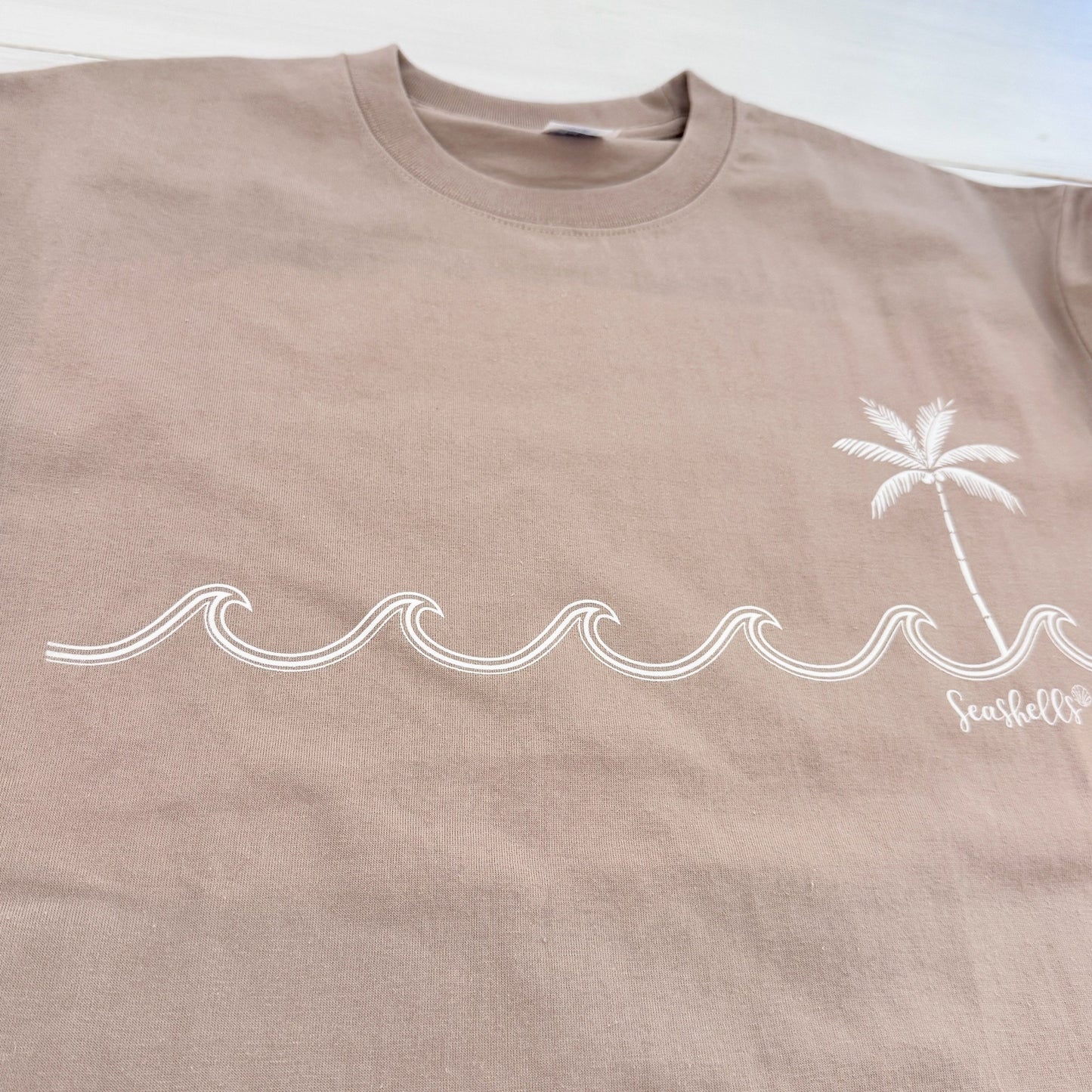 ハワイアンデザインTシャツ WAVE SINGLE PALM  PINK