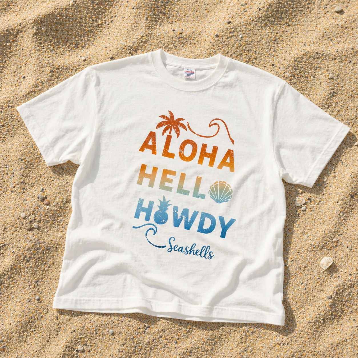 ハワイアンデザインTシャツ RAIBOW MESSAGE