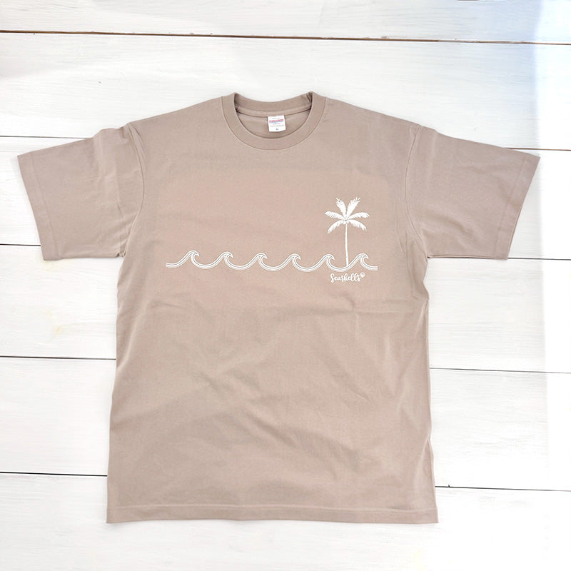 ハワイアンデザインTシャツ WAVE SINGLE PALM  PINK