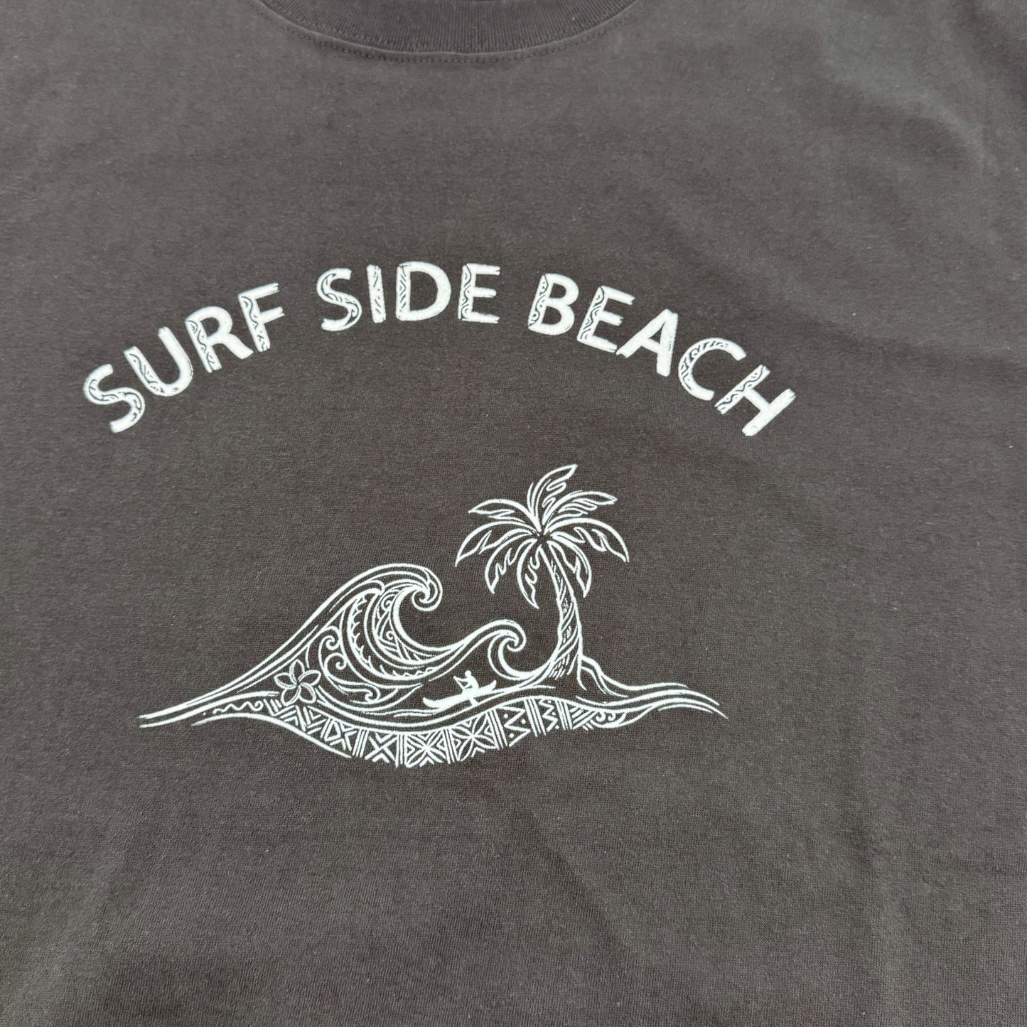 ハワイアンデザインTシャツ WAVE PALM  CHACOAL