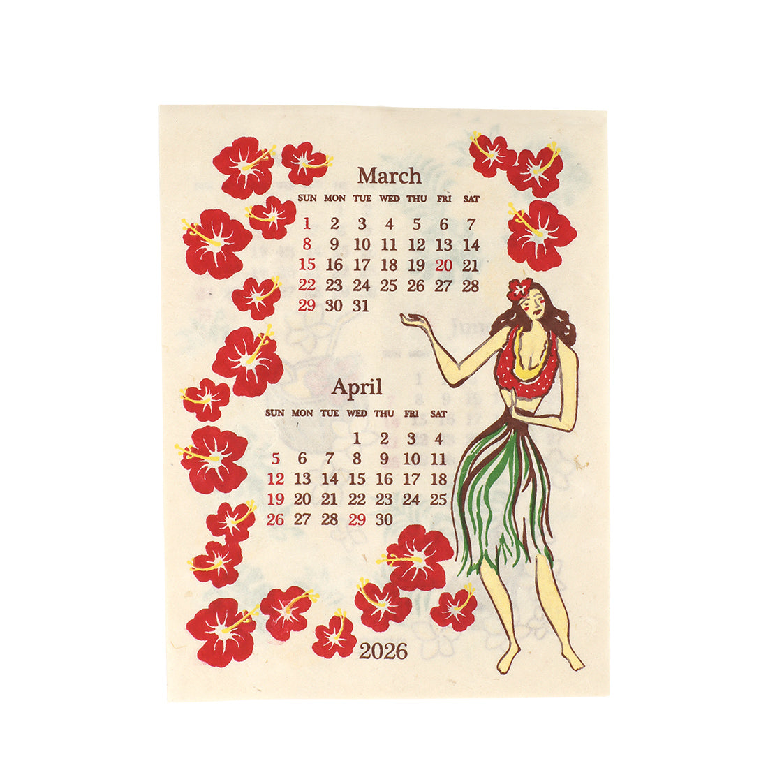 ハワイアンカレンダー ミニサイズ フラガール