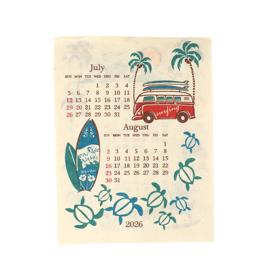 ハワイアンカレンダー ミニサイズ フラガール