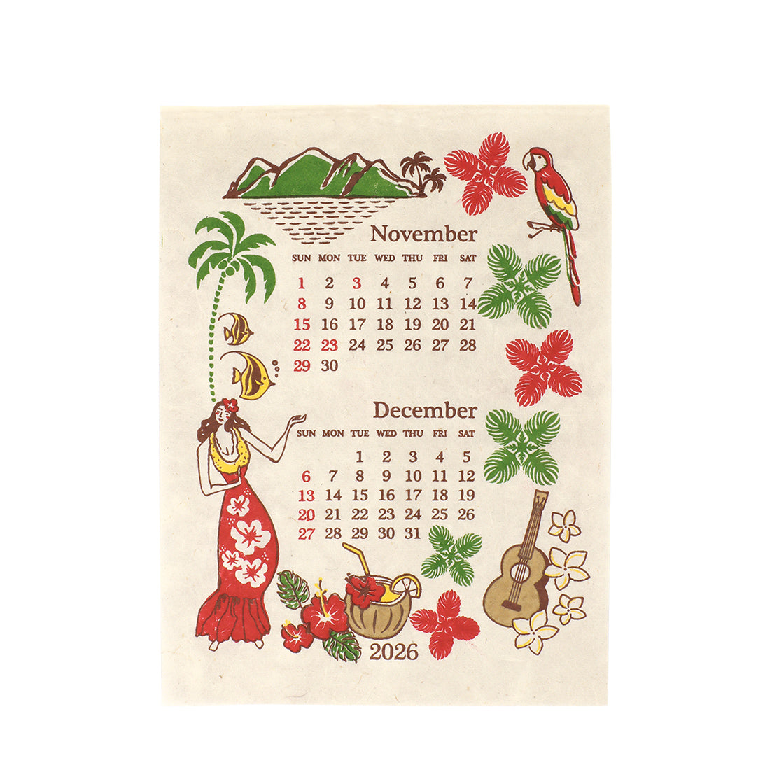 ハワイアンカレンダー ミニサイズ フラガール