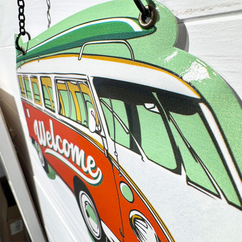 EMBOSS WELCOME PLATE　SURF WAGEN RED