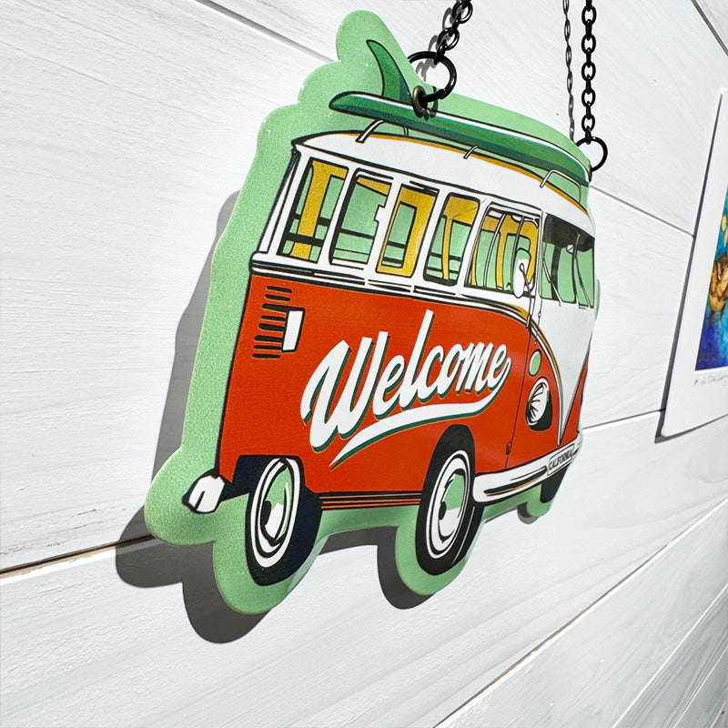 EMBOSS WELCOME PLATE　SURF WAGEN RED