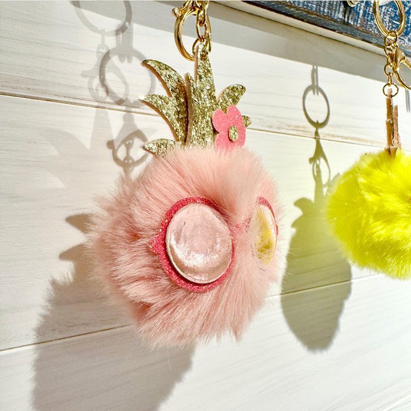 もこもこ素材 ボア キーホルダー