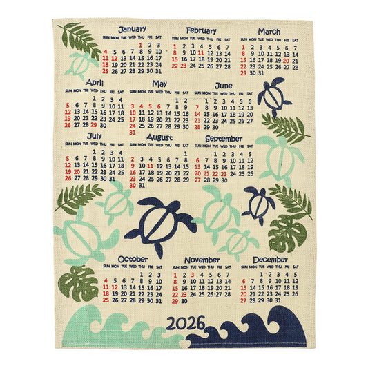 HAWAIIAN JUTE CALENDAR 2026　HONU WAVE