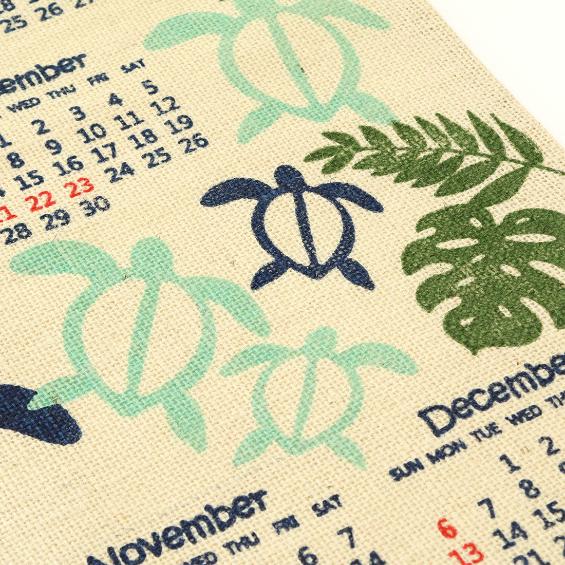 HAWAIIAN JUTE CALENDAR 2026　HONU WAVE