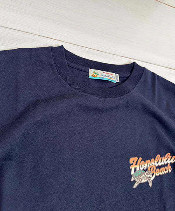 ウミガメイラスト 長袖Ｔシャツ