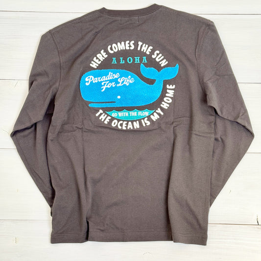 ハワイアンロンT 長袖Ｔシャツ ホエール
