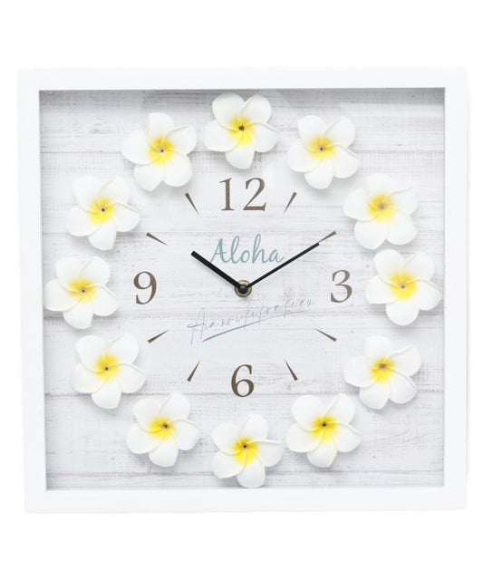 プルメリアの花びらデザイン時計 壁かけ時計
