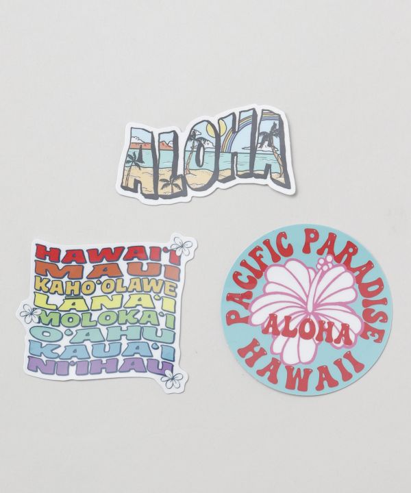 ハワイのイラストステッカー ハイビスカス