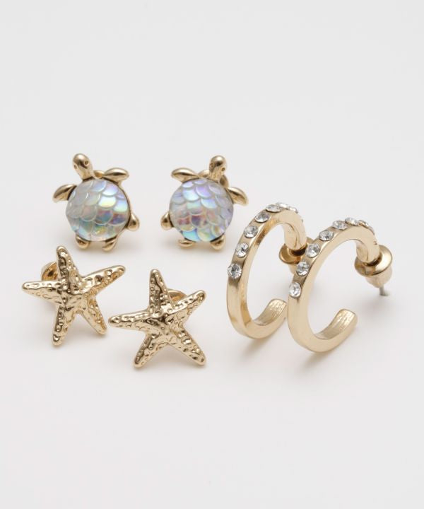 ハワイアンピアス ホヌ ヒトデ ゴールドカラー