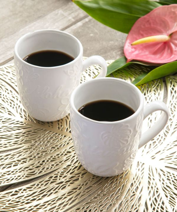 ハワイアンデザインマグカップ プルメリアの花びらデザイン