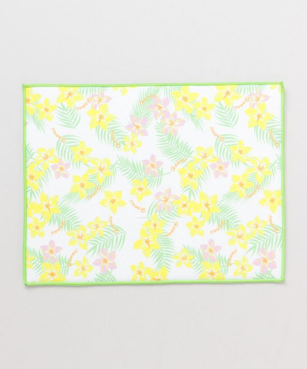 プルメリアの花びらデザインキッチンマット 吸水