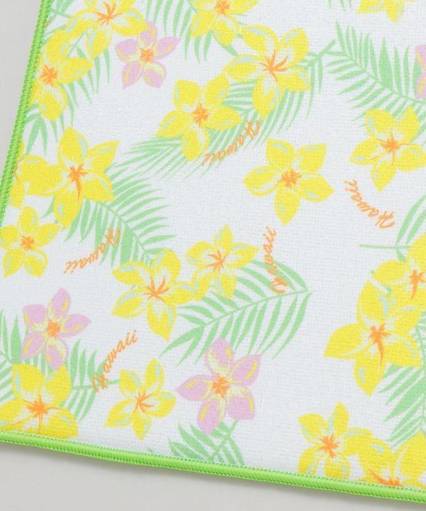 プルメリアの花びらデザインキッチンマット 吸水