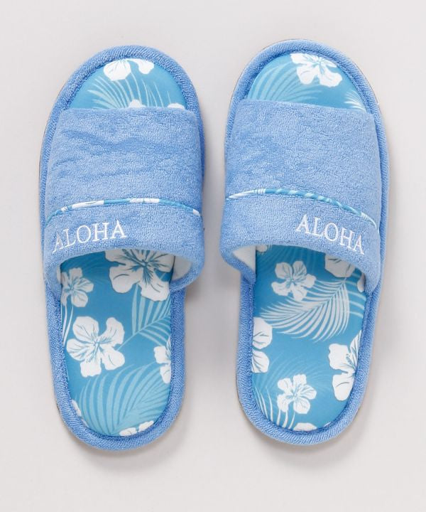 ハワイアンスリッパ 室内用 パイル地 ALOHA