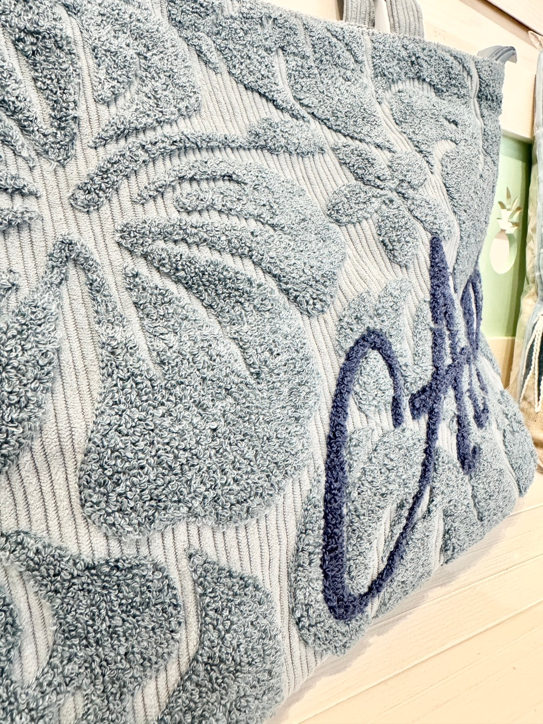 HAWAIIAN TOTE BAG  ALOHA MONSTERA　LIGHT BLUE