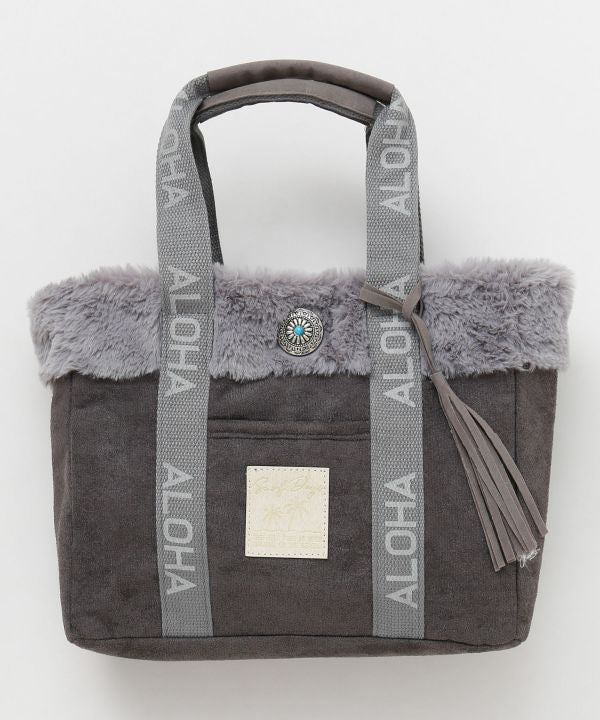 ハワイアントートバッグ ムートンファー付き