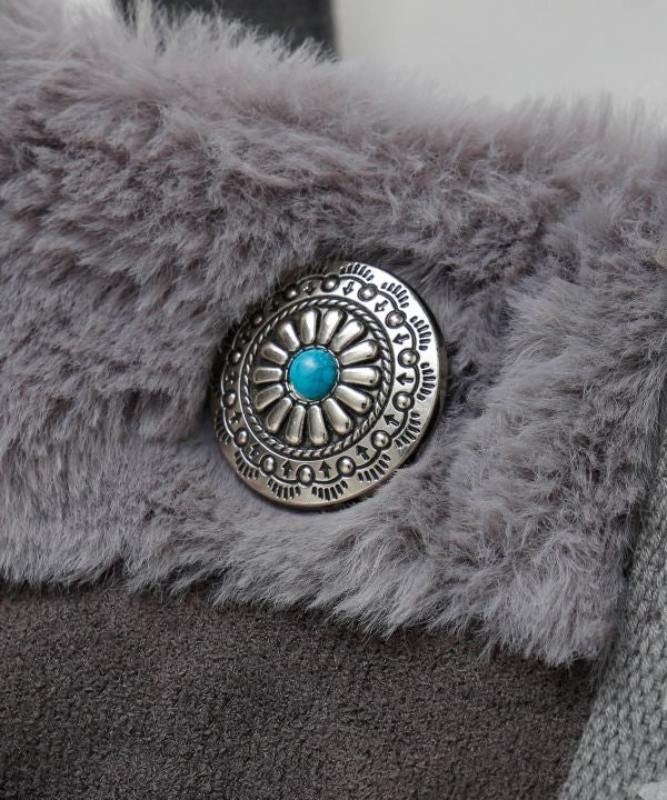 ハワイアントートバッグ ムートンファー付き