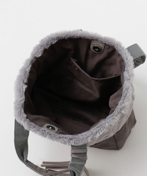 ハワイアントートバッグ ムートンファー付き