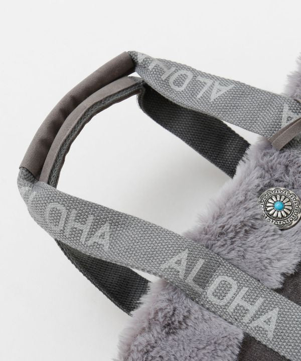 ハワイアントートバッグ ムートンファー付き