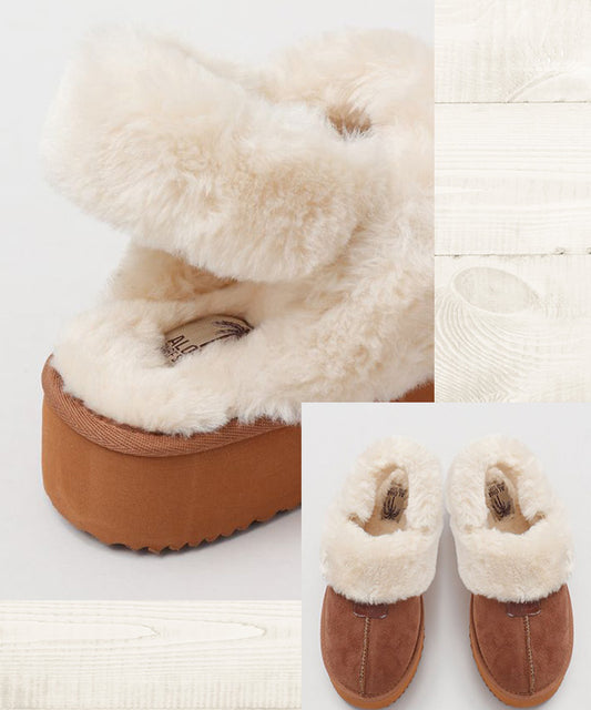 HAWAIIAN MOUTON SANDAL HELE　CAMEL