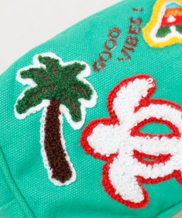 ヤシの木の刺繡デザイン ポーチ