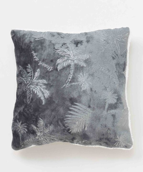 ハワイアンクッションカバー チャコールグレー ヤシの木