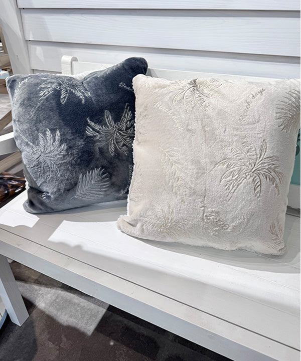 ハワイアンクッションカバー ヤシの木シャンパンゴールド