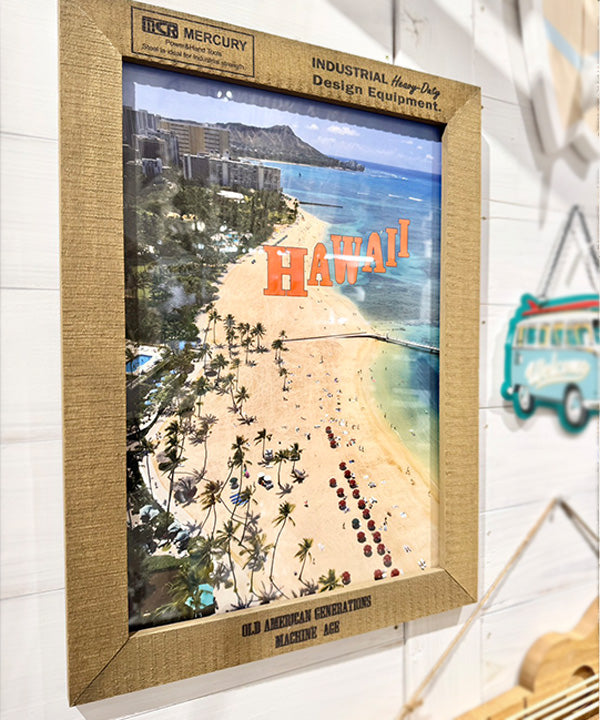 ワイキキビーチフォト ウッドフレーム