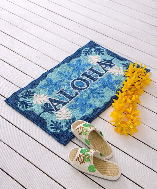 ハワイ 玄関マット パイル｜ALOHA 滑り止め付き