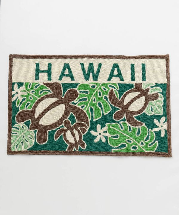 玄関マット ハワイ柄 パイルマット｜滑り止め ふかふか