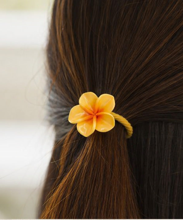 プルメリア／ヘアゴム／ハワイアン／花／レディース