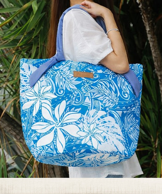 トートバッグ／大容量／肩掛け／ハワイアン／旅行／フラバッグ