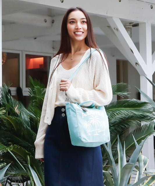 ALOHA ノースショア ハワイ 2WAYミニトートバッグ｜ショルダー付き