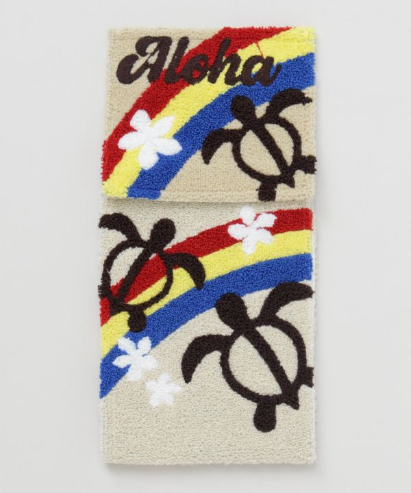 ハワイアン ロールペーパーホルダー ホヌ レインボー 刺しゅう