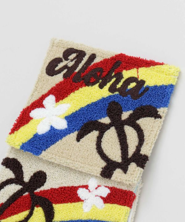 ハワイアン ロールペーパーホルダー ホヌ レインボー 刺しゅう