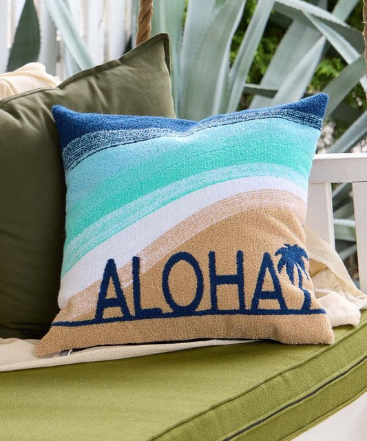 ハワイアン クッションカバー 海 グラデーション ALOHA 西海岸インテリア サーフ ナチュラル リゾート