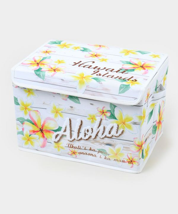 ハワイアン収納ボックス プルメリア柄